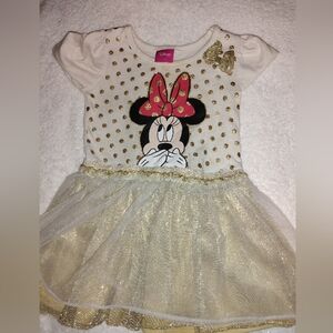 Disney Minnie Mouse Gold Polka Dot Dress